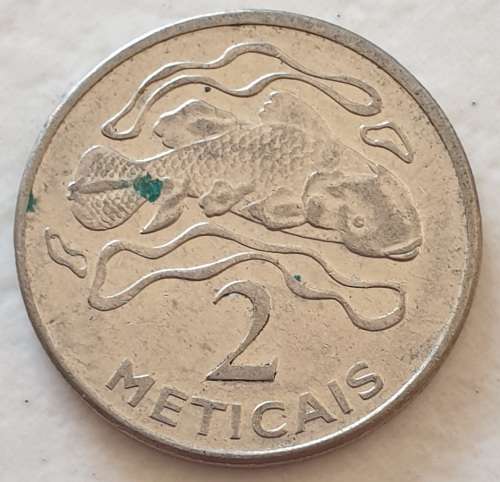 2006 - 2 METICAIS - MOCAMBIQUE - MOZAMBIQUE - COELACANTH FISH - (Nickel Plated Steel)